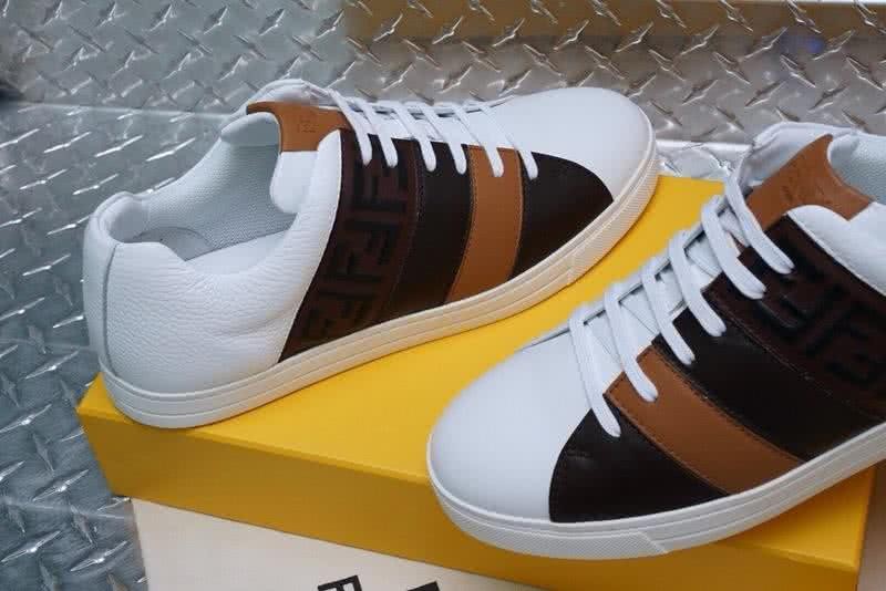Fendi Sneakers Calf Leather Black White Brown Upper TPU Sole Men 3