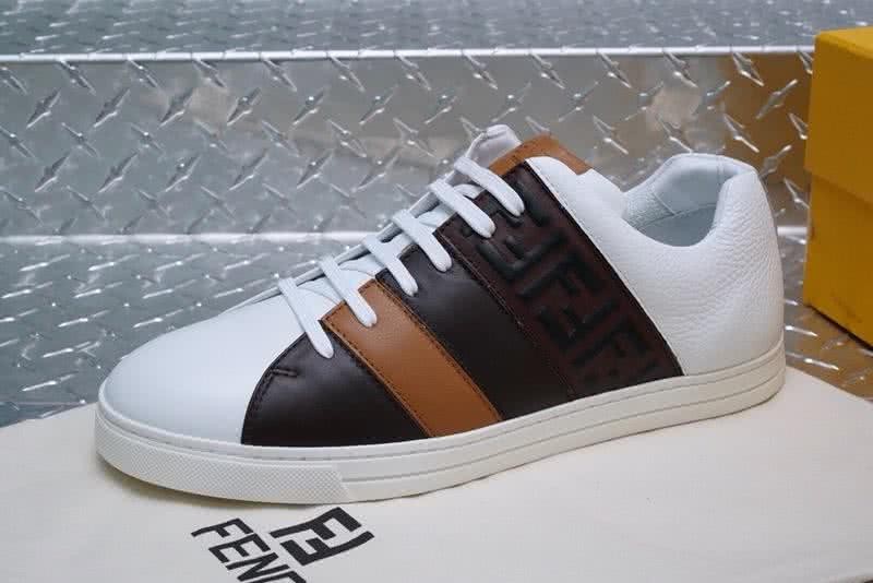 Fendi Sneakers Calf Leather Black White Brown Upper TPU Sole Men 4