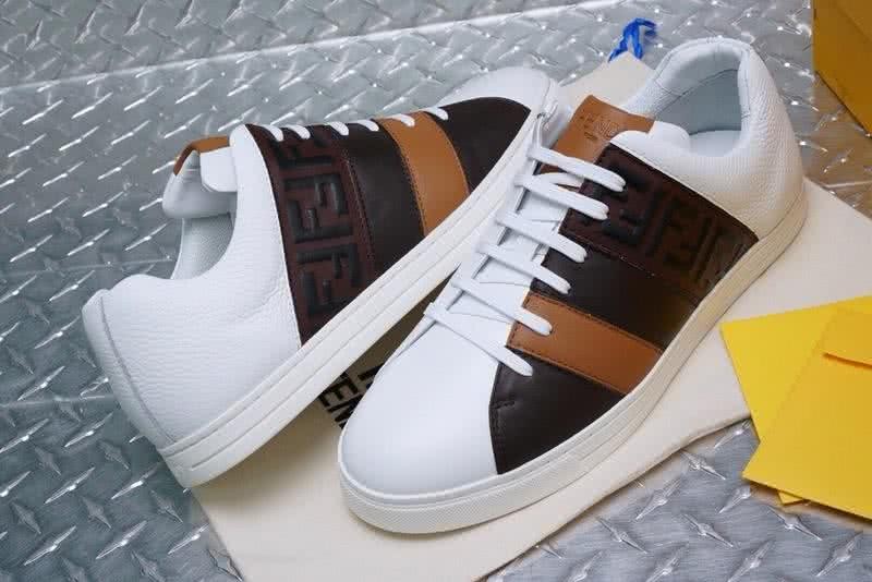Fendi Sneakers Calf Leather Black White Brown Upper TPU Sole Men 5