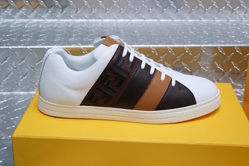 Fendi Sneakers Calf Leather Black White Brown Upper TPU Sole Men 6