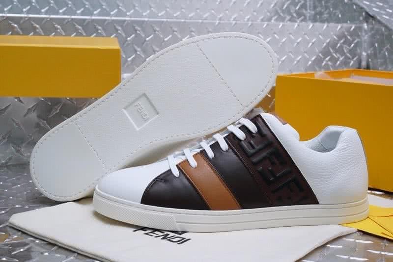 Fendi Sneakers Calf Leather Black White Brown Upper TPU Sole Men 7