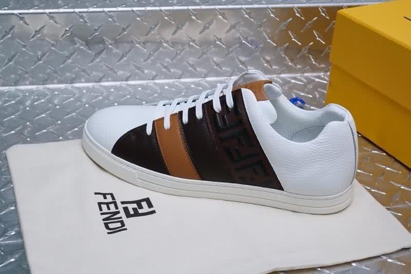 Fendi Sneakers Calf Leather Black White Brown Upper TPU Sole Men 8