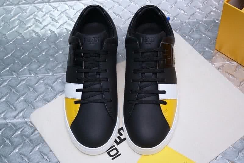 Fendi Sneakers Calf Leather Black White Yellow Upper White TPU Sole Men 6