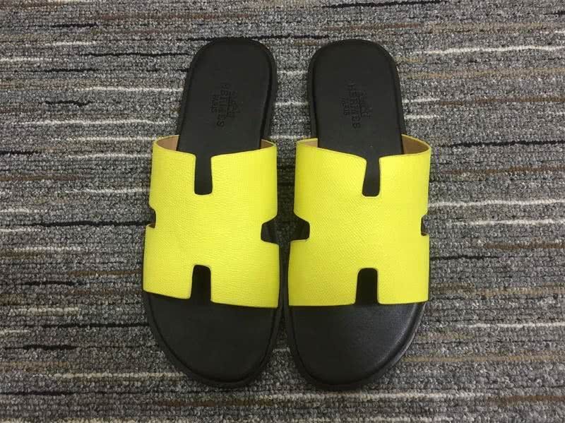 Hermes Slippers Leather Yellow And Black Women 3