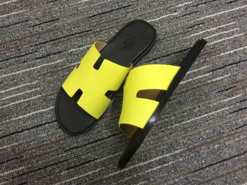 Hermes Slippers Leather Yellow And Black Women 1