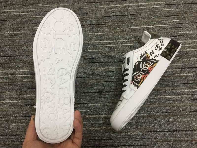 Dolce&Gabbana 3010 white leather Grey lace and upper Tigers motifs Men and Women 6