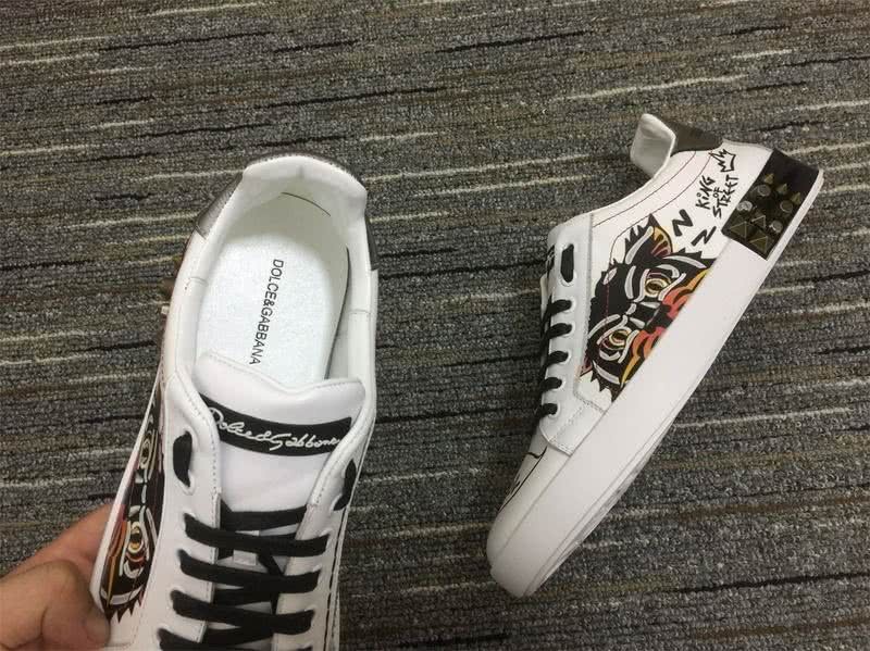 Dolce&Gabbana 3010 white leather Grey lace and upper Tigers motifs Men and Women 8
