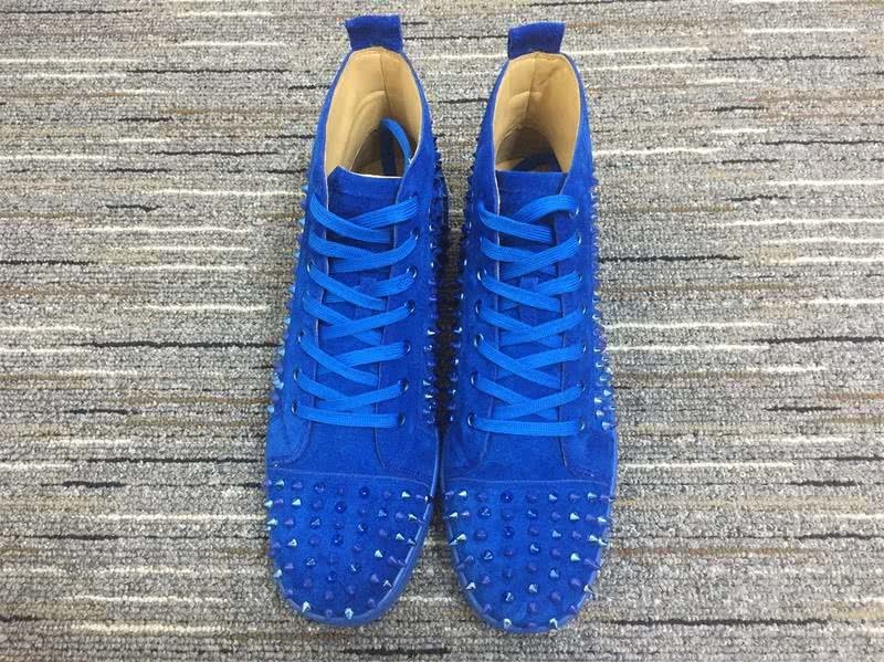 Christian Louboutin Louis Spikes Blue Sneakers Men Women 3
