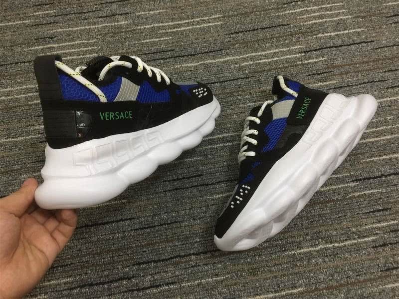 Versace Sneakers Black White Blue Men Women 5