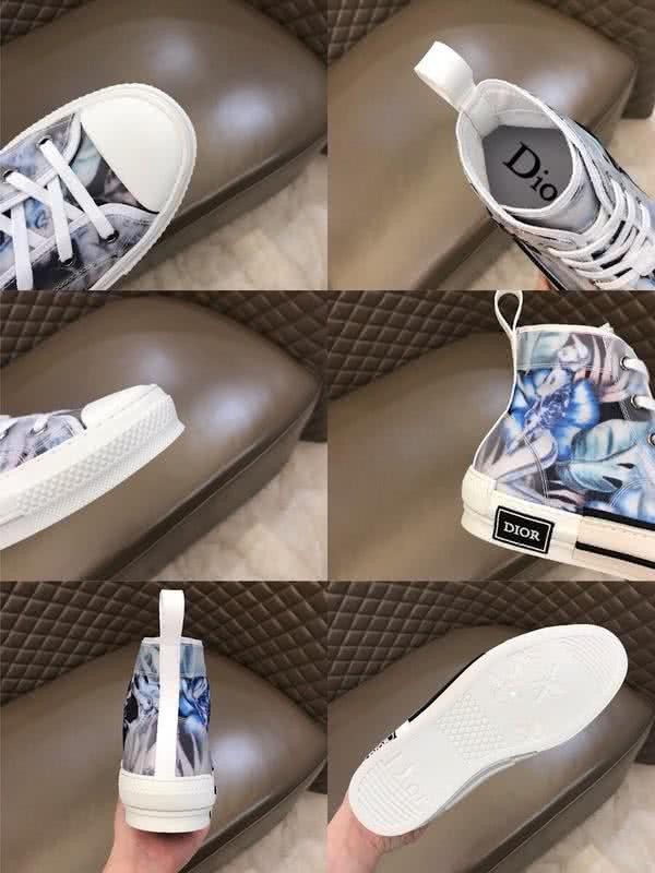 Dior Sneakers High Top Leaves White Blue Black Men 9