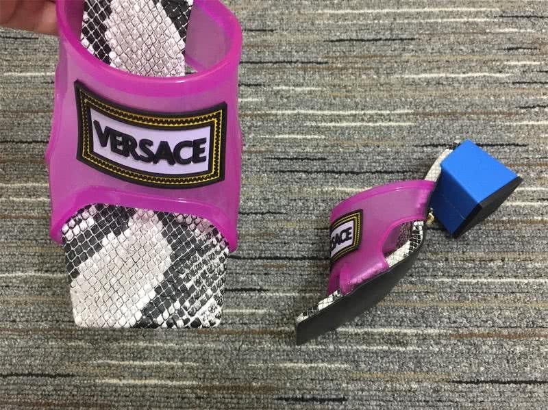Versace Slippers Middle Heels Pink Black Blue Women 9