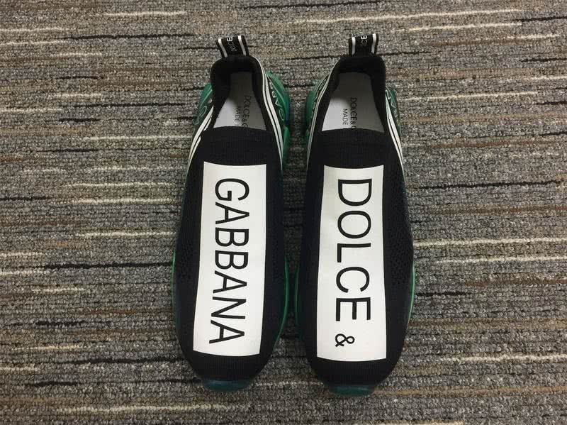 Dolce&Gabbana  3010 Black cotton grid Green fluorescent leather sole Men and Women 3