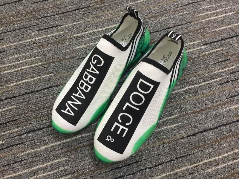 Dolce&Gabbana  3015 Green fluorescent leather sole white cotton grid Black lump with name Women Men 2