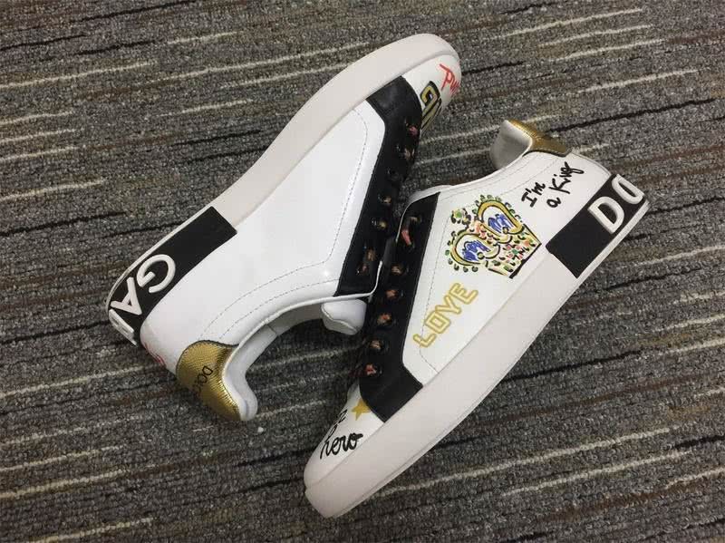 Dolce&Gabbana 3012 white leather Black lace Golden upper Letters  Name behind Men and Women 4