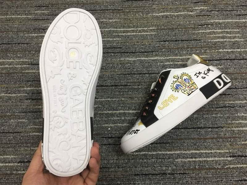 Dolce&Gabbana 3012 white leather Black lace Golden upper Letters  Name behind Men and Women 6