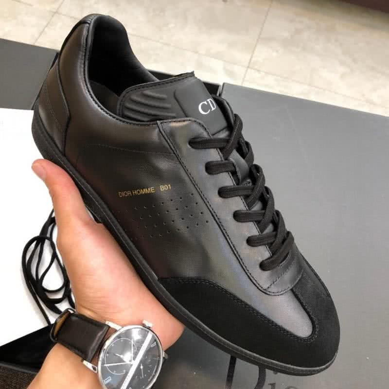 Dior Sneakers Leather All Black Men 4
