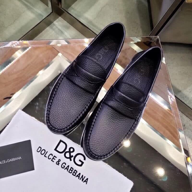Dolce & Gabbana Loafers Black Leather Men 8