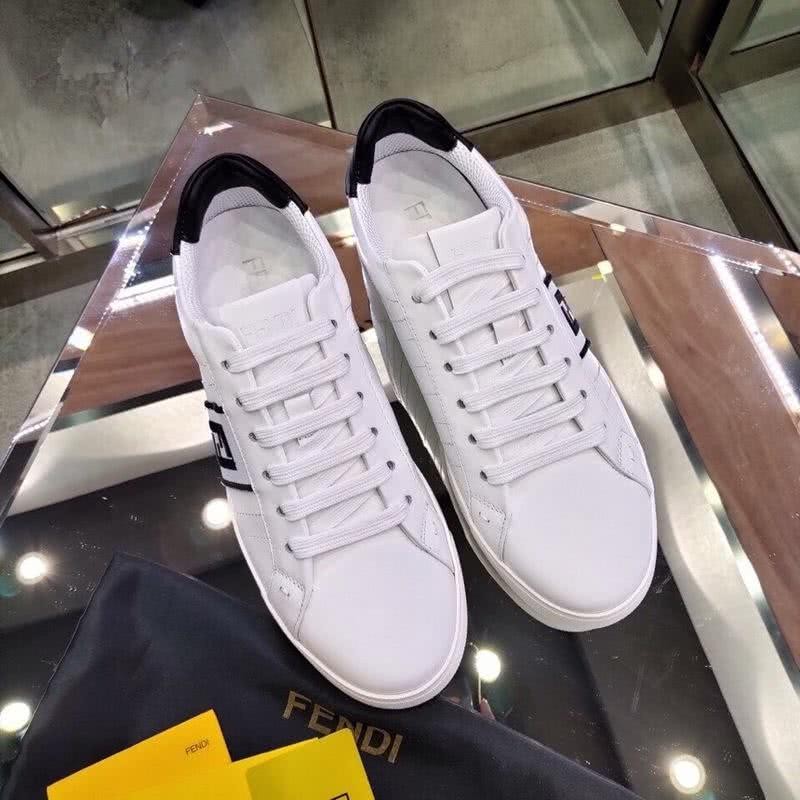 Fendi Sneakers White Black Rubber Sole Men 4