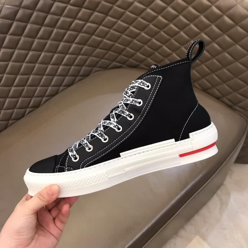 Dior Sneakers High Top Black Upper White Sole White And Black Shoelaces Men 8