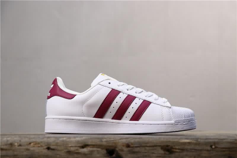 Adidas Originals Superstar Shoes White&Red Men/Women 2