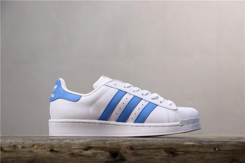 Adidas Originals Superstar Shoes White&Blue Men/Women 2