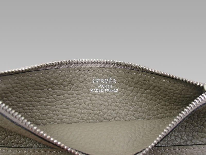 Hermes Dogon Togo Leather Wallet Purse Grey 12