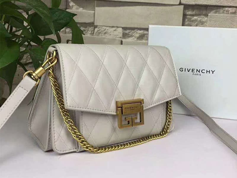 Givenchy gv3 Calfskin Quilted Leather Flap Bag Grey 1