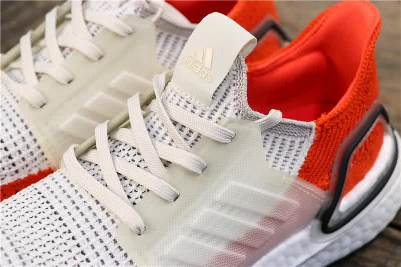 Adidas Ultra Boost 19 Men Women White Orange Shoes 7