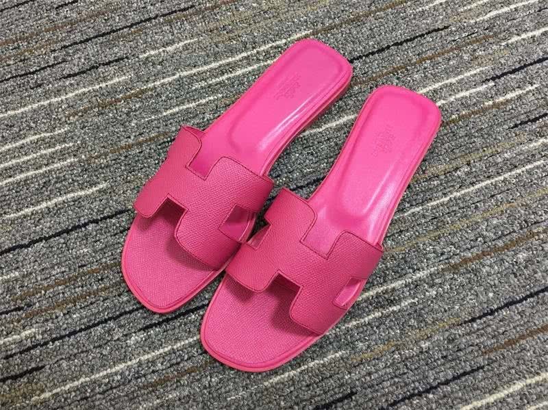 Hermes Slippers Leather Pink Women 2