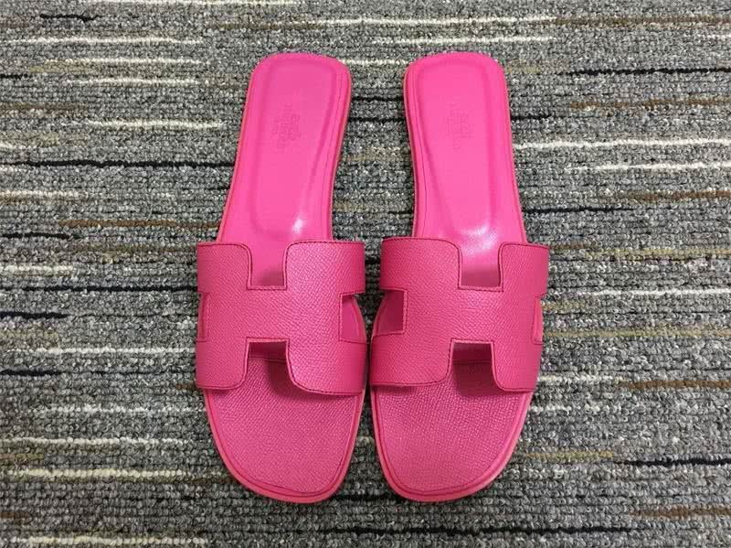 Hermes Slippers Leather Pink Women 3