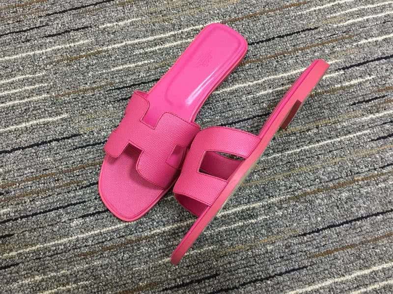Hermes Slippers Leather Pink Women 1