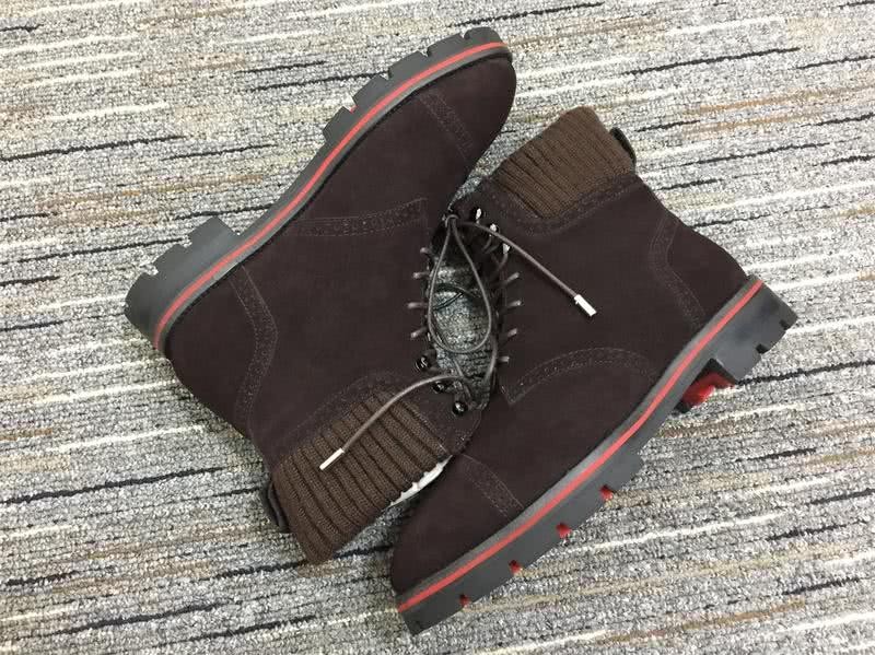 Christian Louboutin Boots Lace-ups Suede Coffee Men 4