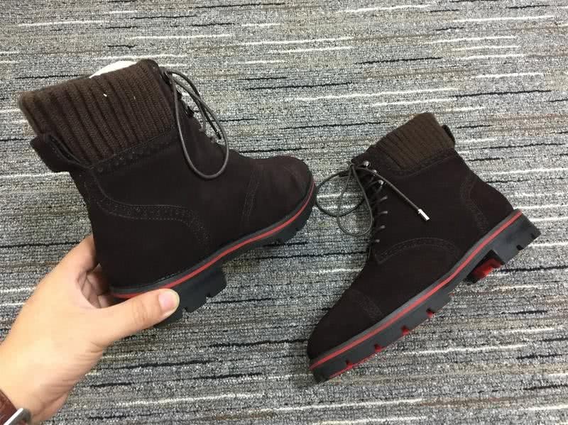 Christian Louboutin Boots Lace-ups Suede Coffee Men 5