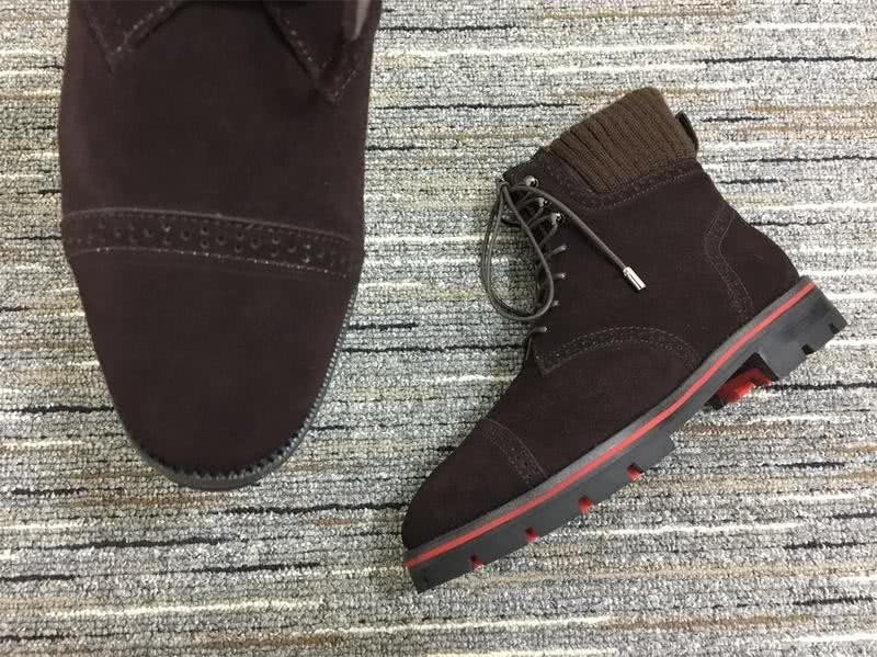 Christian Louboutin Boots Lace-ups Suede Coffee Men 9