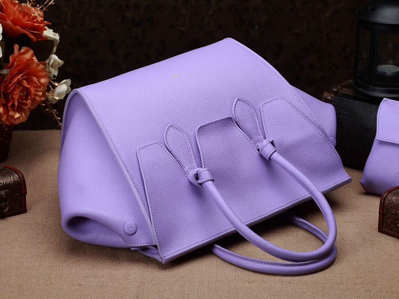 Celine Tie Nano Top Handle Bag Leather Purple 7