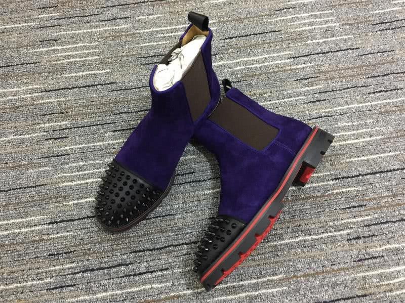 Christian Louboutin Boots Suede Purple Black Men 1