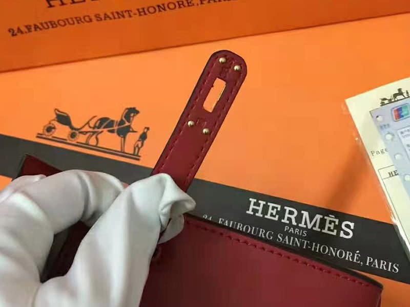 Hermes Swift Kelly Pochette Clutch Gold Hardware Burgundy 3