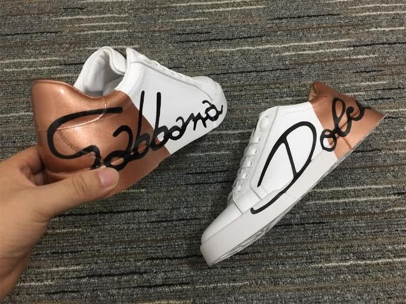 Dolce&Gabbana Portofino Sneakers White Golden And Black Men Women 5