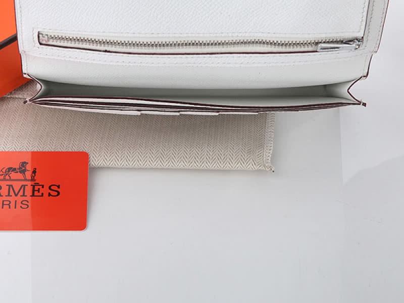 Hermes Epsom Original Calfskin Bearn Japonaise Bi-Fold Wallet White 7