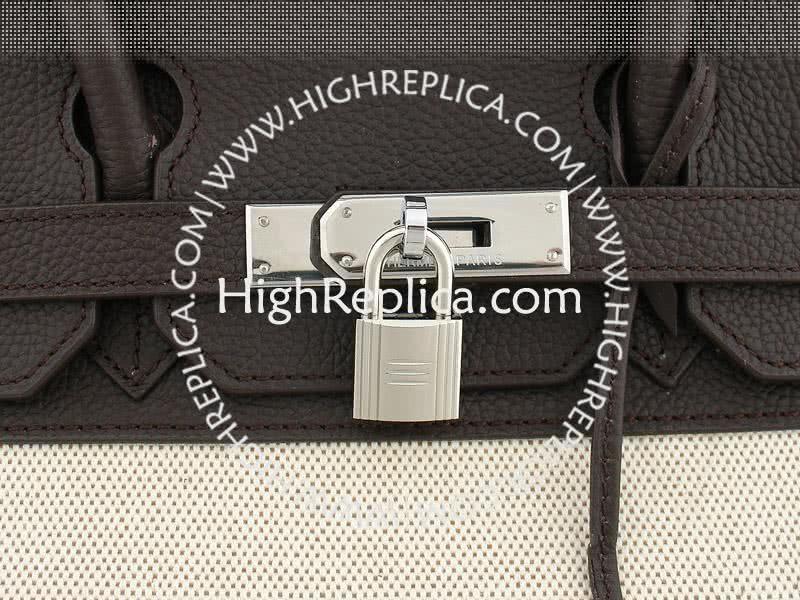 Hermes Birkin 35 Cm Toile And Togo Leather Black 6