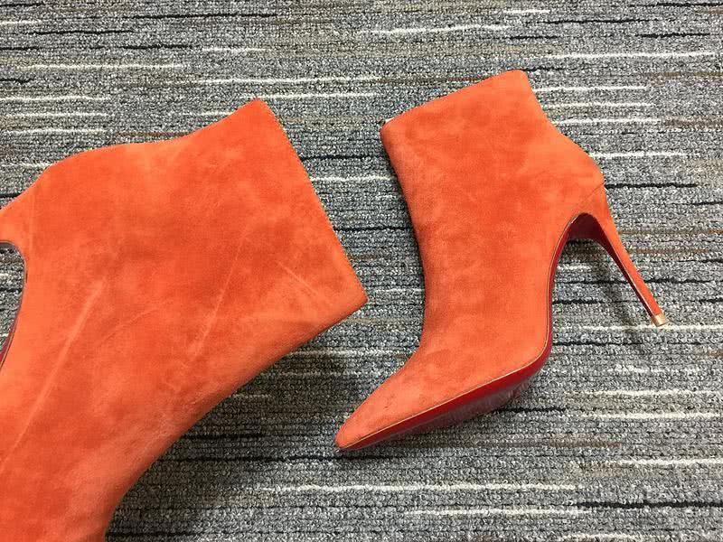 Christian Louboutin Boots High Heels Suede Orange Women 8