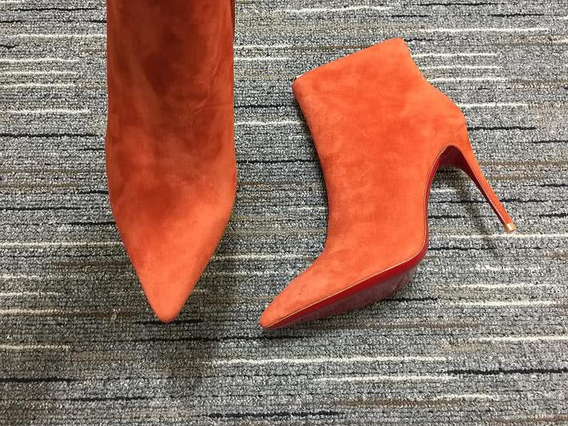 Christian Louboutin Boots High Heels Suede Orange Women 9