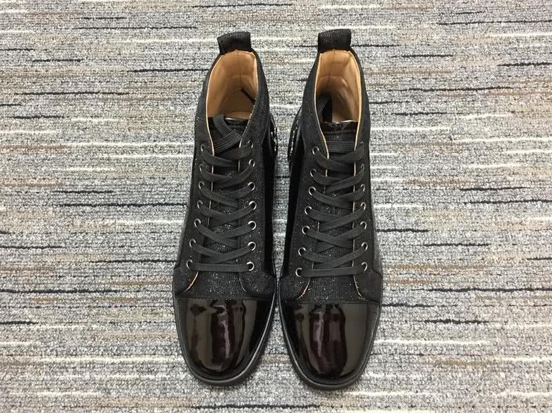 Christian Louboutin Sneakers High Top Leather Black Men Women 3