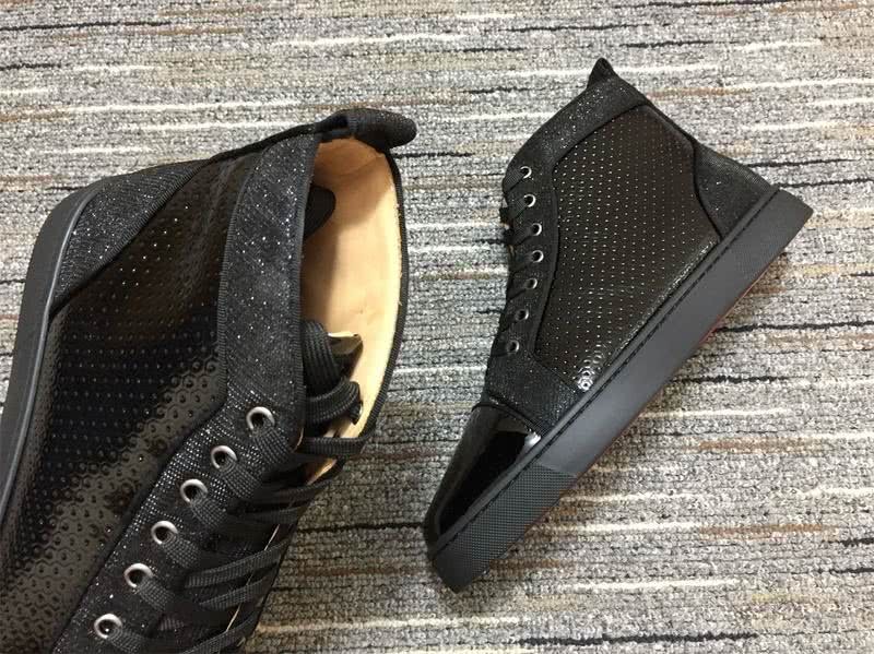 Christian Louboutin Sneakers High Top Leather Black Men Women 8