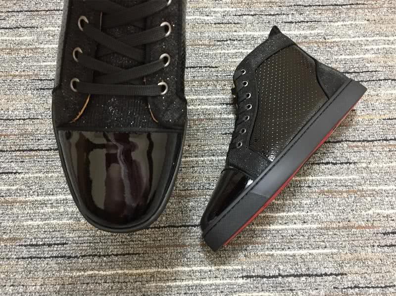 Christian Louboutin Sneakers High Top Leather Black Men Women 9