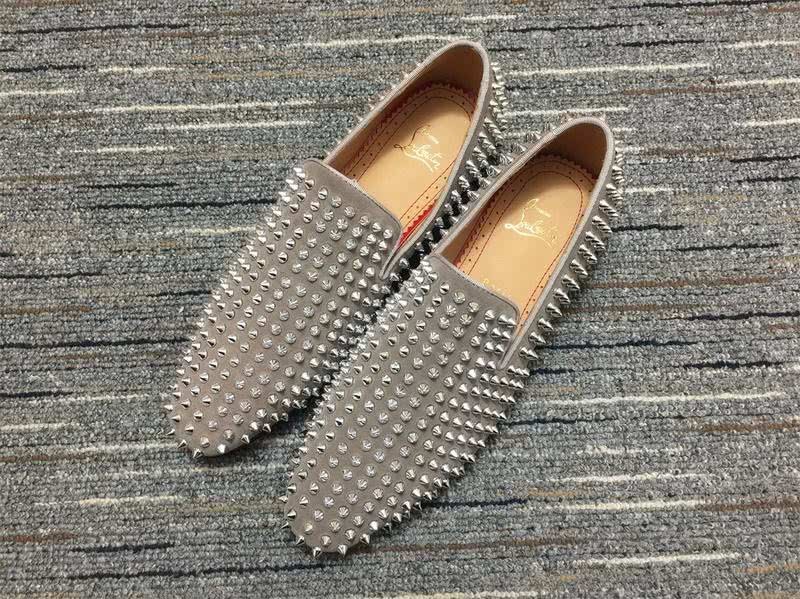 Christian Louboutin Loafers Suede All Rivets Grey Men 2