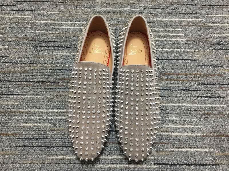 Christian Louboutin Loafers Suede All Rivets Grey Men 3