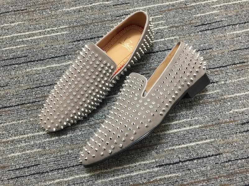 Christian Louboutin Loafers Suede All Rivets Grey Men 1