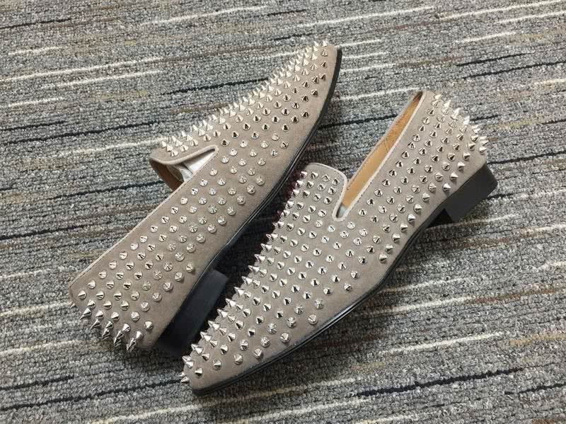 Christian Louboutin Loafers Suede All Rivets Grey Men 6
