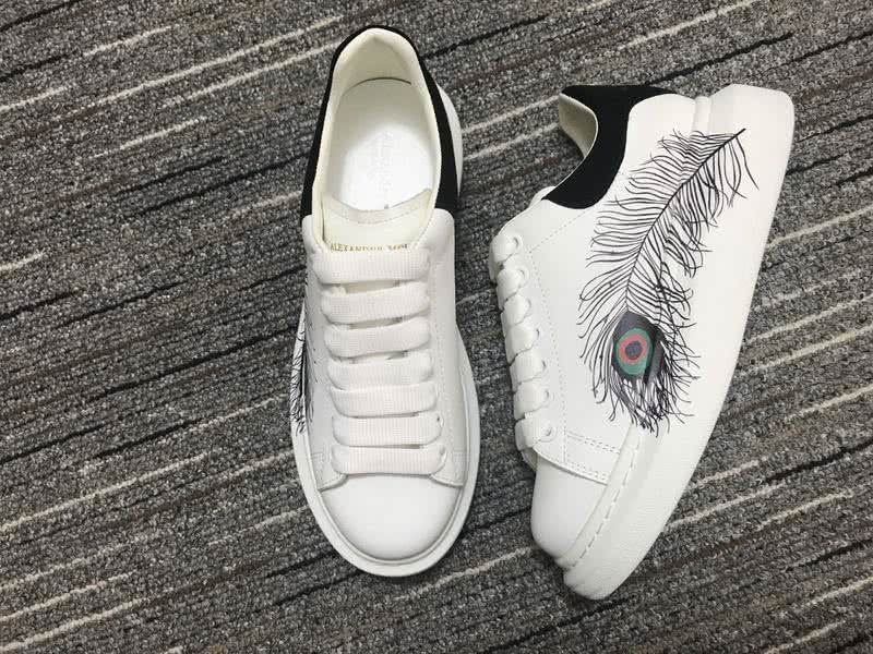 Alexander McQueen Sneakers Leather Feather White Black Men Women 1